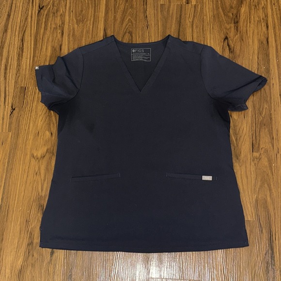 Figs Tops - FIGS Scrub Top Women's XL Casma 3 Pocket Blue Technical Collection